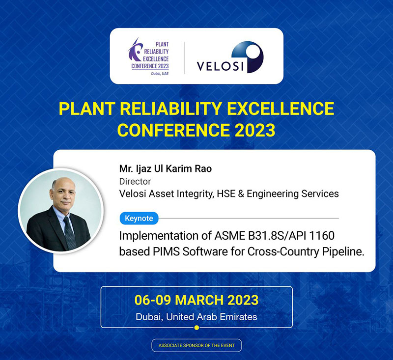 Velosi Asset Integrity Limited is pleased to announce its presence as an associate sponsor of the Plant Reliability Excellence Conference 2023 Plant Reliability Excellence Conference 2023