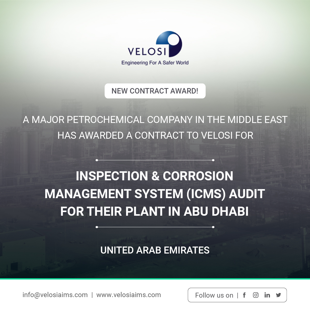 VAIL-Contract-Award-Borouge-RBI Contract Award-Inspection & Corrosion Management System (ICMS)